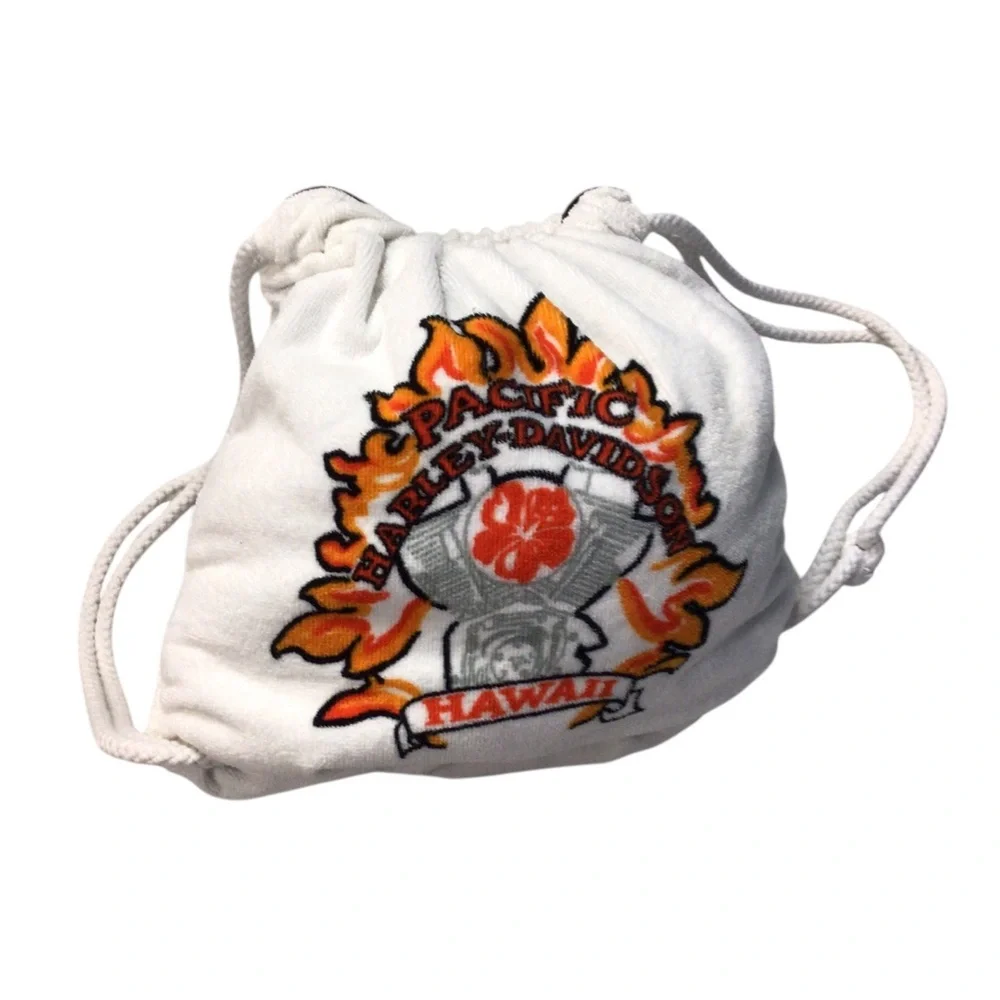 Harley-Davidson Hawaii Beach Towel Folds In Drawstring Bag